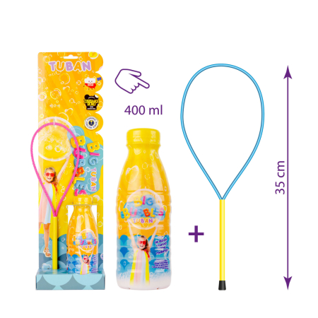 Slime si Jucarii Senzoriale - Set Baloane de sapun gigante - Inel + solutie 400 ml - Tuban - BazaRapid.ro