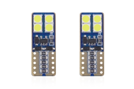 Auto - Moto - Set becuri auto cu LED CANBUS compatibil T10e W5W 8 SMD Alb 12/24V, destinat competitiilor auto sau off-road