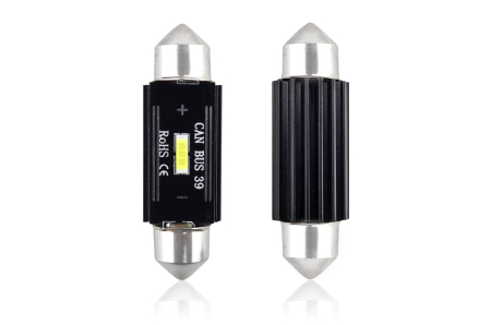 Iluminat Auto - Set becuri auto cu LED CANBUS sofit compatibil C5W 1 SMD 39mm Alb 12/24V, destinat competitiilor auto sau off-road