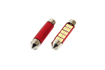 Auto - Moto - Set becuri auto cu LED CANBUS sofit compatibil C5W 20 SMD 41mm Alb 12/24V, destinat competitiilor auto sau off-road