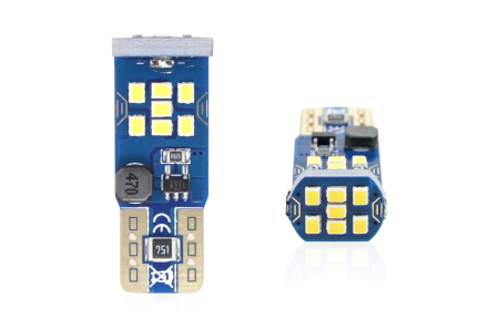 Iluminat Auto - Set becuri auto cu LED CANBUS UltraBright compatibil T10 W5W 21 SMD Alb 12V/24V, destinat competitiilor auto sau off-road