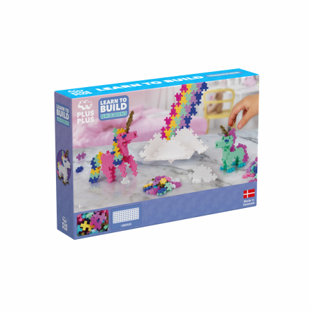 Seturi Constructie - Set constructie Plus-Plus, 275 piese, Invata sa construiesti unicorni - Plus Plus - BazaRapid.ro
