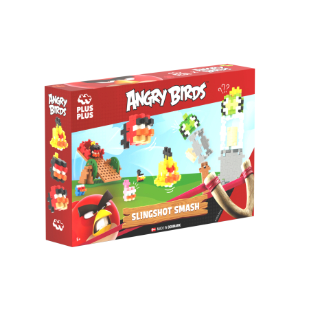 Seturi Constructie - Set constructie Plus-Plus, 300 piese, Angry Birds cu prastie - Plus Plus - BazaRapid.ro