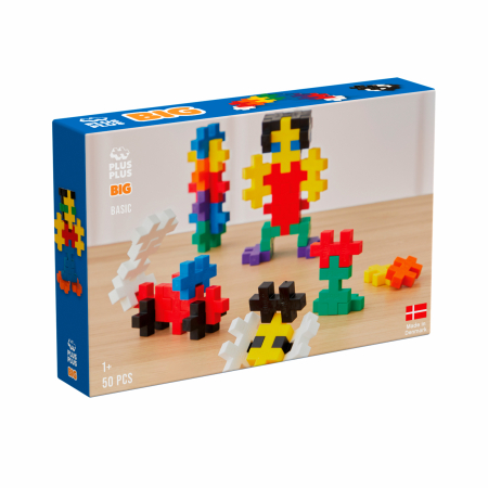Seturi Constructie - Set constructie Plus-Plus, 50 piese mari, culori standard - Plus Plus - BazaRapid.ro