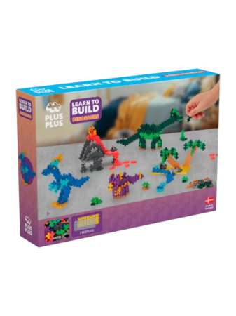 Seturi Constructie - Set constructie Plus-Plus, 600 piese, Invata sa construiesti dinozauri - Plus Plus - BazaRapid.ro