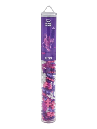 Seturi Constructie - Set constructie Plus-Plus, tub 100 piese, Glitter Mix, culori cu sclipici - Plus Plus - BazaRapid.ro