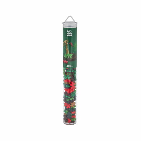 Seturi Constructie - Set constructie Plus-Plus, tub 100 piese, Jungle Mix - Plus Plus - BazaRapid.ro
