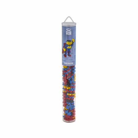 Seturi Constructie - Set constructie Plus-Plus, tub 100 piese, Super erou - Plus Plus - BazaRapid.ro