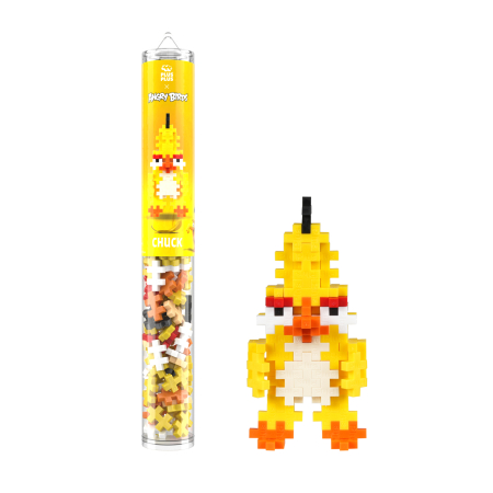 Seturi Constructie - Set constructie Plus-Plus, tub 110 piese, Angry Birds CHUCK - Plus Plus - BazaRapid.ro
