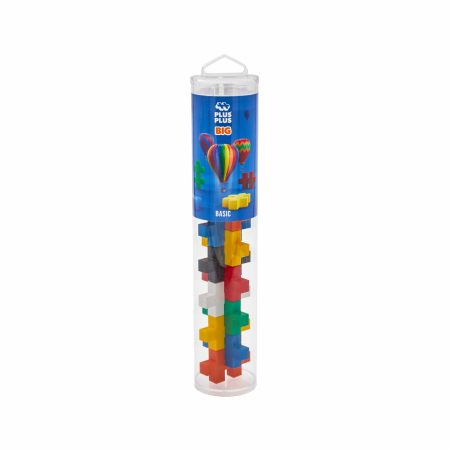 Seturi Constructie - Set constructie Plus-Plus, tub 15 piese mari, culori standard - Plus Plus - BazaRapid.ro