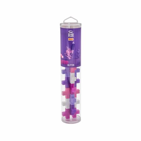 Seturi Constructie - Set constructie Plus-Plus, tub 15 piese mari, Glitter Mix, culori stralucitoare - Plus Plus - BazaRapid.ro
