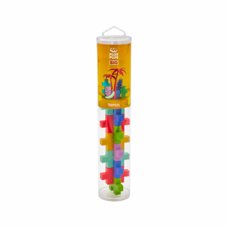 Seturi Constructie - Set constructie Plus-Plus, tub 15 piese mari, Tropical, culori tropicale - Plus Plus - BazaRapid.ro