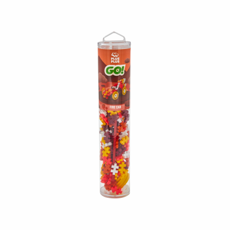 Seturi Constructie - Set constructie Plus-Plus, tub 200 piese, Masini colorate - Foc - Plus Plus - BazaRapid.ro