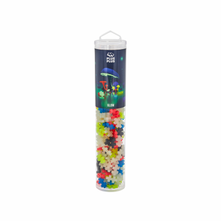 Seturi Constructie - Set constructie Plus-Plus, tub 240 piese, Glow Mix, culori fluorescente - Plus Plus - BazaRapid.ro