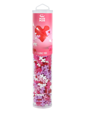 Seturi Constructie - Set constructie Plus-Plus, tub 240 piese, I Love You Mix, culorile iubirii - Plus Plus - BazaRapid.ro