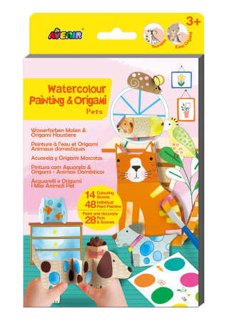 Set creativ 2 in 1 - Pictura si Origami - Animale prietenoase - Avenir - BazaRapid.ro