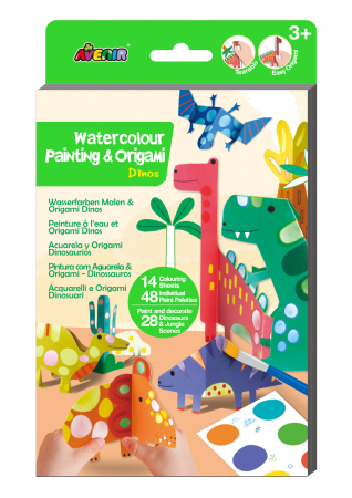Set creativ 2 in 1 - Pictura si Origami - Dinozauri - Avenir - BazaRapid.ro