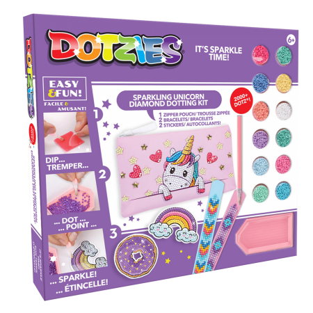JUCARII - Set creativ 5 in 1, Unicorn, pictura cu diamante - Diamond Dotz® - BazaRapid.ro