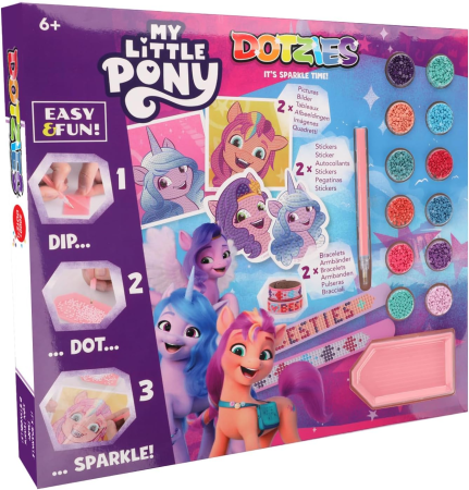 JUCARII - Set creativ 6 in 1, My Little Pony, pictura cu diamante - Diamond Dotz® - BazaRapid.ro