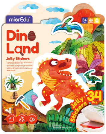 Set creativ cu stickere moi reutilizabile , Tinutul dinozaurilor - mierEdu - BazaRapid.ro