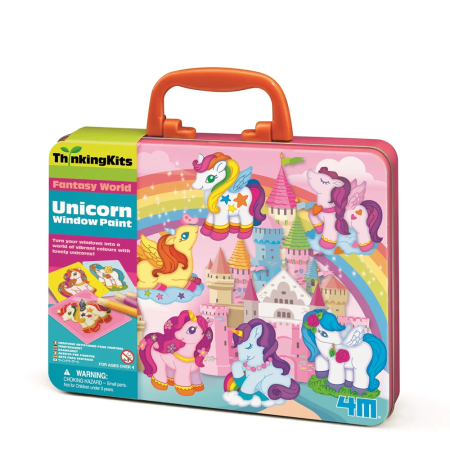 Arts Crafts - Set creativ cu vopsele pentru geam - vitralii - Unicorni - 4M - BazaRapid.ro