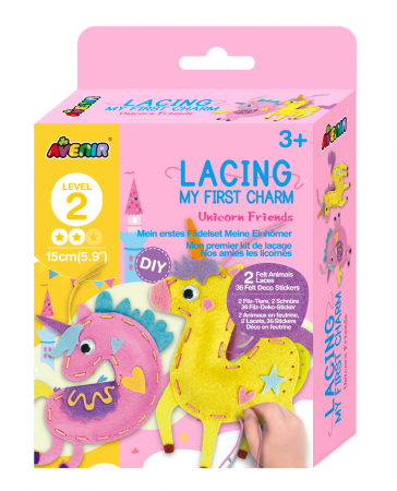 Arts Crafts - Set creativ de cusut cu tehnica siretului - Primul meu Pandantiv Unicorn, nivel 2 - Avenir - BazaRapid.ro