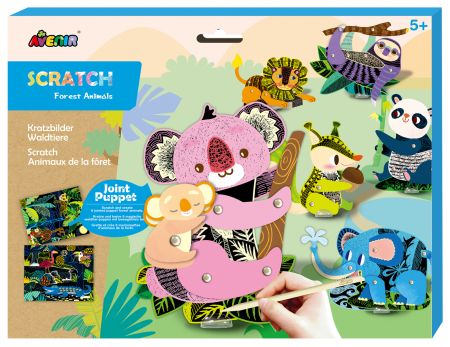 Arts Crafts - Set creativ de razuit - Animale de padure in miscare - Avenir - BazaRapid.ro