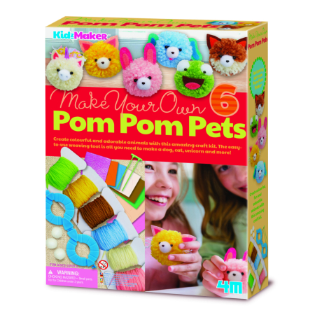 Arts Crafts - Set creativ DIY - Animalute pom pom - 4M - BazaRapid.ro