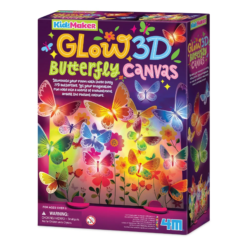 Arts Crafts - Set creativ - Panou luminos cu fluturi 3D - KidzMaker - 4M - BazaRapid.ro