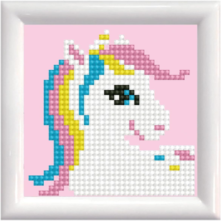 JUCARII - Set creativ tablou cu rama Pretty Uni, pictura cu diamante - unicorn - Diamond Dotz® - BazaRapid.ro