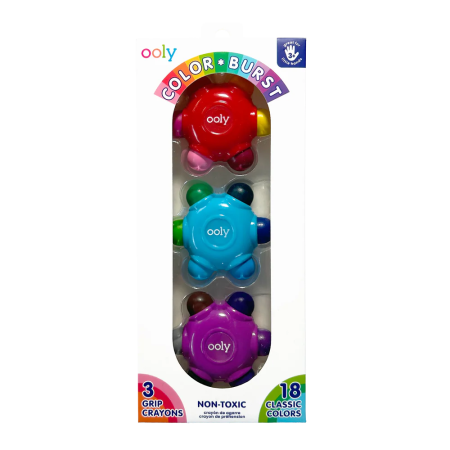 RECHIZITE CREATIVE - Set creioane cerate multicolore , set de 3 18 culori Grip Crayons - Ooly - BazaRapid.ro