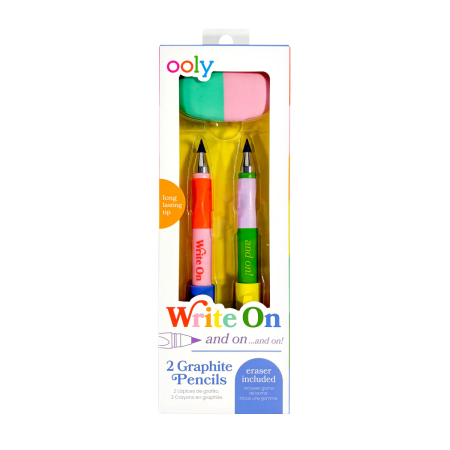 RECHIZITE CREATIVE - Set creioane grafit cu radiera, Write On, 3 piese - Ooly - BazaRapid.ro