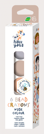 Arts Crafts - Set de 6 creioane cerate in forma de margele, Haku Yoka - culori Nude - Avenir - BazaRapid.ro