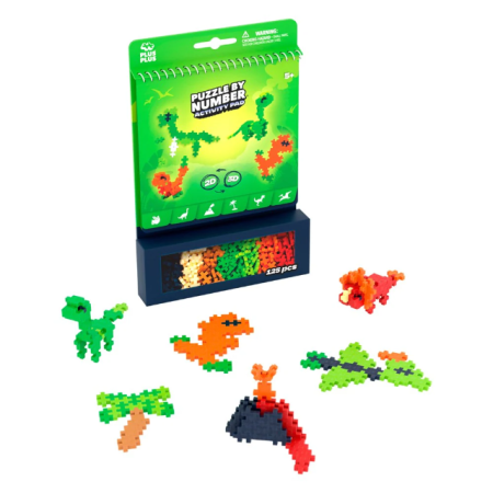 Seturi Constructie - Set de Activitati Plus-Plus, 125 piese, Dinozauri - Plus Plus - BazaRapid.ro