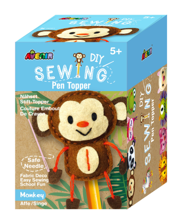 Arts Crafts - Set de cusut DIY - decoratiune topper pentru creion - Maimuta - Avenir - BazaRapid.ro