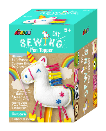 Arts Crafts - Set de cusut DIY - decoratiune topper pentru creion - Unicorn - Avenir - BazaRapid.ro