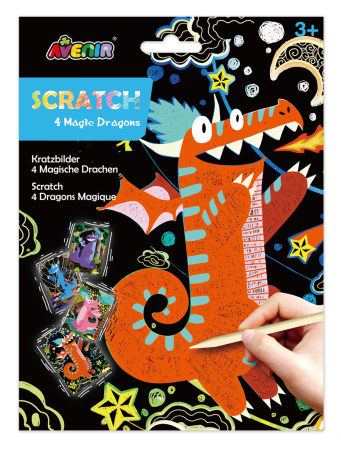 Arts Crafts - Set de razuit - 4 Dragoni magici - Avenir - BazaRapid.ro