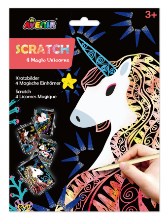 Arts Crafts - Set de razuit - 4 Unicorni magici - Avenir - BazaRapid.ro