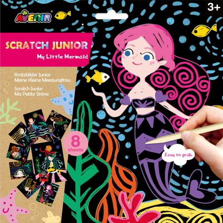 Arts Crafts - Set de razuit Scratch Junior - Mica Mea Sirena - Avenir - BazaRapid.ro