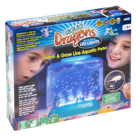 JUCARII - Set educativ STEM - AQUA DRAGONS Habitat Lumea subacvatica - acvariu Deluxe cu LED-uri - Aqua Dragons - BazaRapid.ro