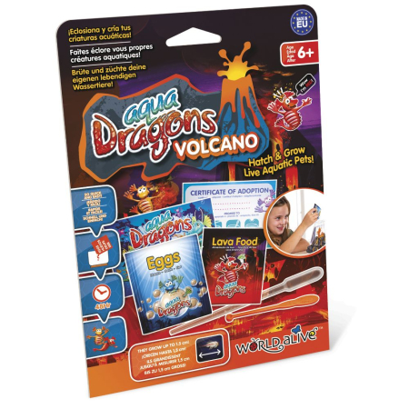 JUCARII - Set educativ STEM - AQUA DRAGONS Vulcan, dragoni rosii - kit reumplere starter - Aqua Dragons - BazaRapid.ro