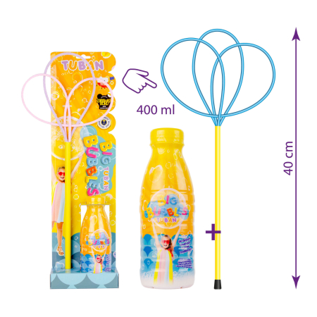 Slime si Jucarii Senzoriale - Set Pro Baloane de sapun gigant - acesoriu multi-fluture + solutie 400 ml - Tuban - BazaRapid.ro