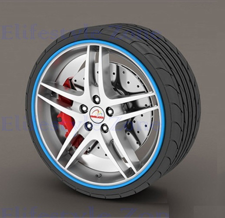Accesorii Autoturisme - Set protectie jante, calitate Premium, 4 inele din plastic, culoare ALBASTRU
