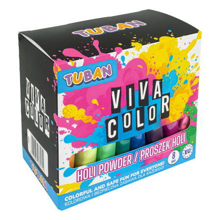 Slime si Jucarii Senzoriale - Set pudra Holi Viva Kolor, 8 culorix100g - Tuban - BazaRapid.ro