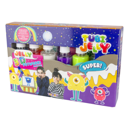 Slime si Jucarii Senzoriale - SET TUBI JELLY (gel modelator) cu 6 culori , MONSTRI - Tuban - BazaRapid.ro