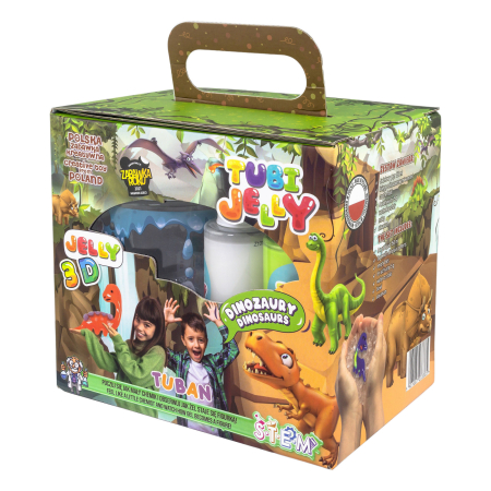 Slime si Jucarii Senzoriale - SET TUBI JELLY (gel modelator) cu 6 culori si acvariu mic , DINOZURI - Tuban - BazaRapid.ro