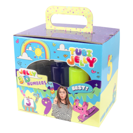 Slime si Jucarii Senzoriale - SET TUBI JELLY (gel modelator) cu 6 culori si acvariu mic , NUMERE - Tuban - BazaRapid.ro