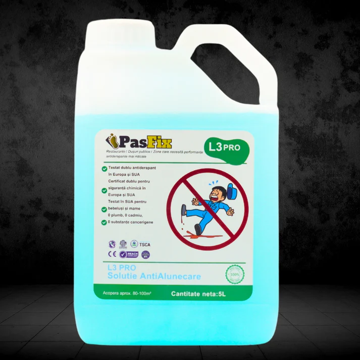 PasFix - Soluție Antialunecare PasFix L3 PRO 5L - Siguranță profesională pentru restaurante, dușuri publice și zone cu trafic intens