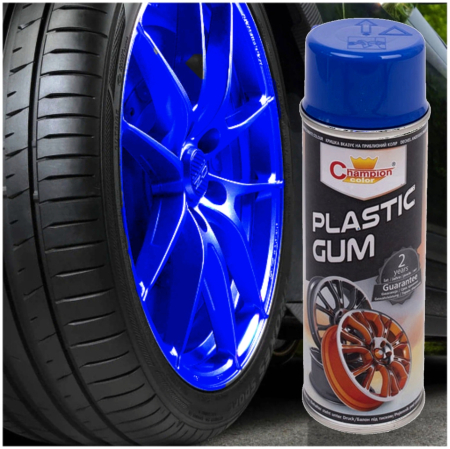 Auto - Moto - Spray Vopsea Cauciucata pentru Jante, culoare Albastra, 400ml, Champion Color