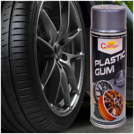 Auto - Moto - Spray Vopsea Cauciucata pentru Jante, culoare Argintiu, 400ml, Champion Color